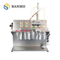 Machine de remplissage de liquides visqueux à pompe péristaltique à quatre têtes pour table, à débit élevé et haute température, pour sachets à bec verseur et bouteilles
