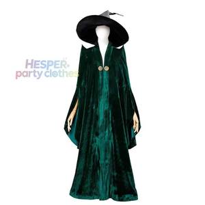 Disfraz de Minerva McGonagall de HP Cos Clothing para Halloween, Túnica de Directora de Academia para Adultos con Elegantes Trajes y Vestidos - Product Image 1