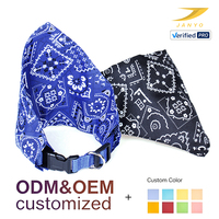 Collier pour chien en nylon réglable personnalisé OEM avec boucle à dégagement rapide et anneau en D métallique, motif imprimé, forme triangulaire