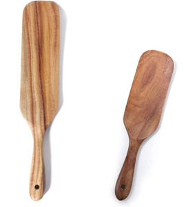 2 pezzi Set di legno di Acacia naturale utensili da cucina cucchiaio di legno e speroni per servire per mescolare e servire gli strumenti essenziali <span class=keywords><strong>del</strong></span> <span class=keywords><strong>cuoco</strong></span> - Product Image 1