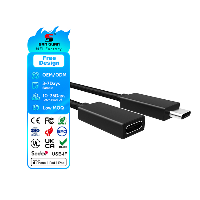 Type C Extension Cable 4K60Hz 100W PD Fast Charging 20Gbps USB 3.2 Gen2 USB C Male to USB C Female Extender Cable