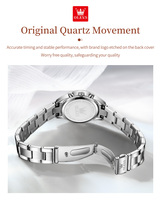 OLEVS Montre Femme Vente Chaude Cadran Vert Acier Inoxydable Montre-Bracelet de Luxe à Quartz Tendance pour Femmes Affaires