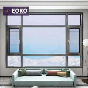 Eoko <span class=keywords><strong>หน้าต่าง</strong></span>ไฟฟ้ากันเสียงกันความร้อนที่กำหนดเองหน้าต่างบานกระจกอลูมิเนียมพาโนรามาสองชั้นและหน้าต่างบานกระจก - Product Image 1