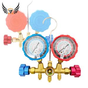 Linzhi Air Conditioning Tools R22 R410A R404A <strong>R134A</strong> Refrigerant <strong>Manifold</strong> <strong>Gauge</strong> Dual Meters With Connecting Pipe - Product Image 1