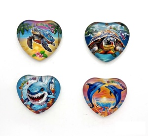 Artículos de Decoración para el Hogar, Imán para Refrigerador, Recuerdo Turístico de las Bahamas, Regalos Personalizados, Forma de Corazón, Ecológico, de Vidrio - Product Image 3