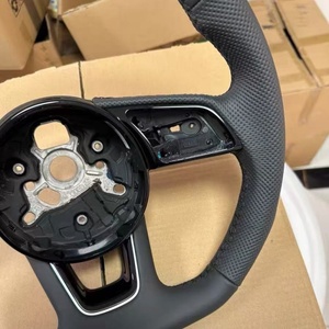 Volante de cuero con detalles para Audi A3 8Y 8P 8V B8 B9 TTS <span class=keywords><strong>A4</strong></span> B8.5 A5 A6 C6 C7 C8 A7 A8 Q3 Q5 Q7 S3 8V S4 S5 Rs3 Rs4 Rs5 Rs7 Tt - Product Image 4