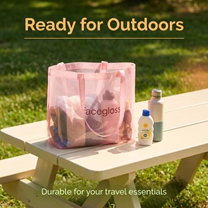 Waterproof <b>Clear</b> TPU <b>Jelly</b> Tote Bag Custom Brand Logo Color Transparent Travel Beach Bags Women Shoulder Bags For Promotion - Product Image 6