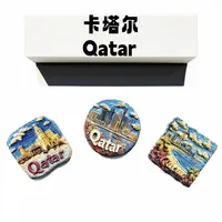 Aimants de réfrigérateur 3D en résine Asie Oman Qatar, souvenir touristique, autocollant de réfrigérateur, cadeau artisanal, décoration