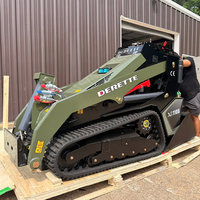 Mini-chargeuse sur chenilles Derette XC1100 avec grappin pour travaux forestiers, chargeuse compacte sur chenilles chinoise pour la manutention du bois