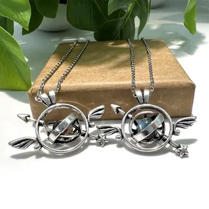 unique fashion jewelry precious gemstone beads jewelry arrow pendant small wings antique silver plated charms for girl necklace