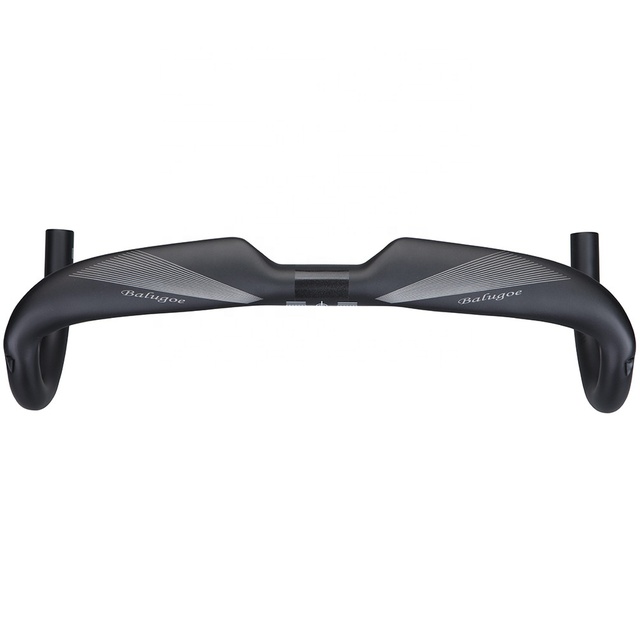 Iron Donkey All Carbon Fiber Curved Bending Handlebar for Road Bikes-300g Lightweight Black