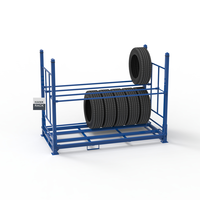 Palette en acier pour pneus de SUV et de camionnette: support de stockage de pneus empilable | Rayonnage d'entrepôt robuste pour l'organisation des pneus