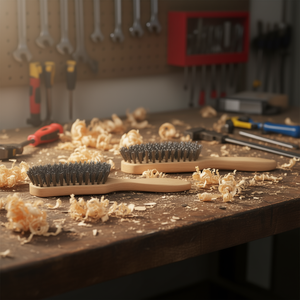 Cepillo de mano Ttake con mango de madera y cerdas de acero de 6x15x25 mm, 24 alambres - Product Image 3