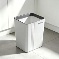 Poubelle carrée en plastique PP écologique sans couvercle, ouverture supérieure, vente en gros