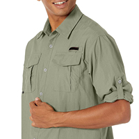 Chemise de travail tactique OEM Ripstop à boutons, protection solaire UPF 50+, multi-poches, grande taille, respirante, vente en gros, vêtements d'extérieur