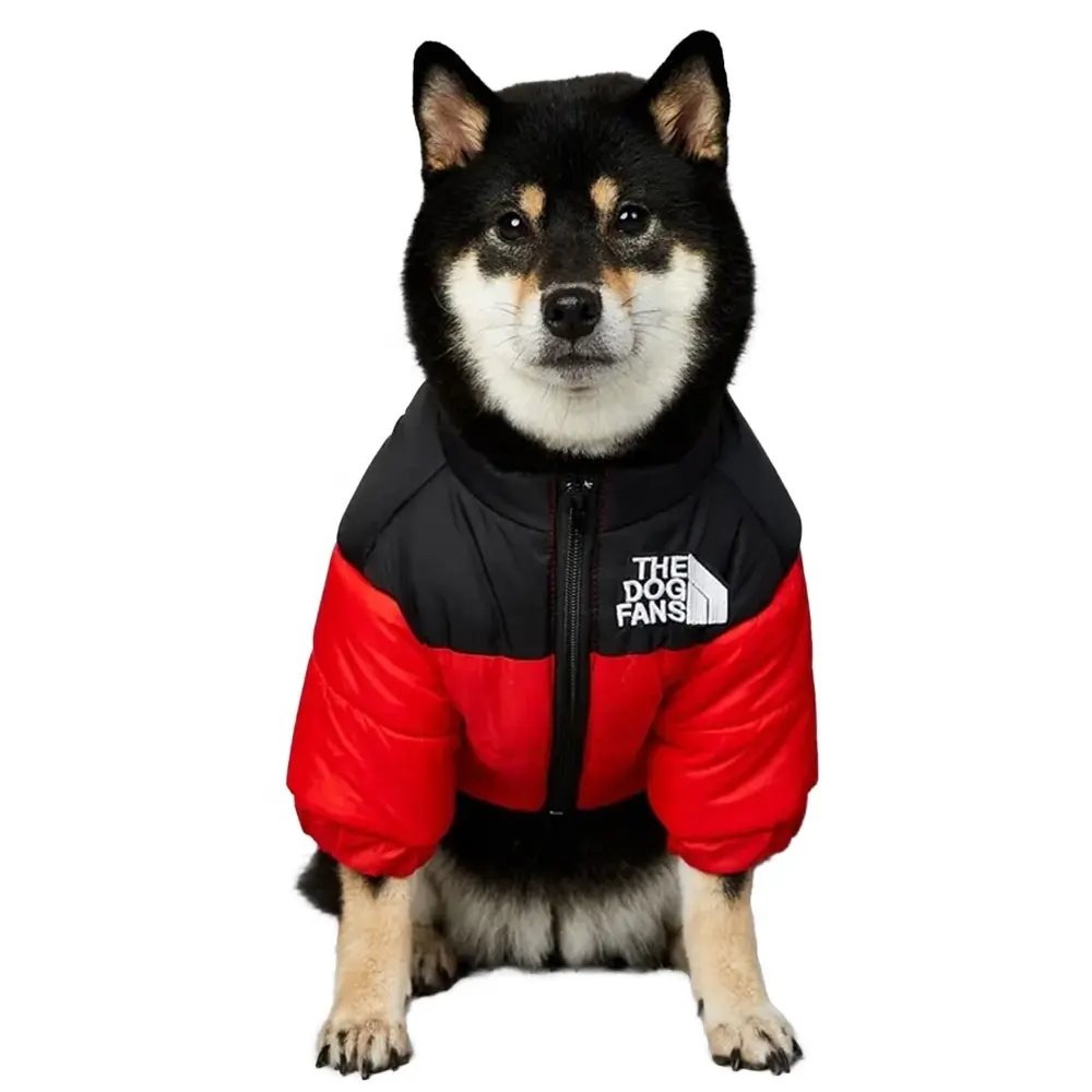 Grosir pakaian anjing desainer mewah mantel jaket dengan padat berbulu hangat pola nilon berkelanjutan olahraga