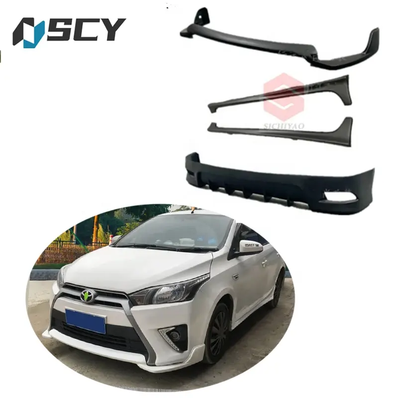 Para kit de carrocería Yaris 2014-2015 Toyota Yaris parachoques delantero estilo B labio trasero falda lateral