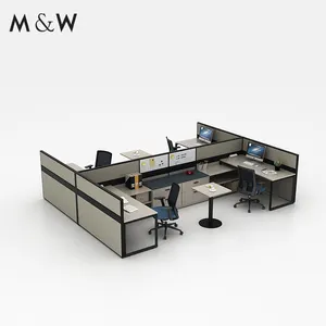 Хорошее качество перегородки кабин межкомнатных перегородок из стол Дизайн Модульный 4 человек рабочих станций офисной рабочей станции