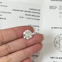 Diamante Suelto de Laboratorio con Certificado IGI, 8.78CT, E VVS2, ID EX EX, Corte Redondo Excelente, Perforado con Láser, CN HEN, para Joyería