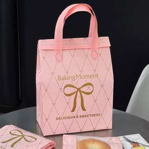 Sac à emporter réutilisable personnalisé, sac isotherme, sac à main non tissé, intérieur en aluminium, scellé, imperméable pour sac d'emballage - Product Image 4