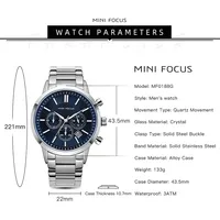 Jam Tangan Quartz Pria Mini Focus MF0188G 0188 Gaya Bisnis Fashion Merek Ternama Tahan Air Mewah untuk Pria Relogio Masculino