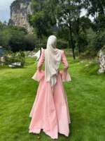 Robe Abaya ample et élégante Mexizo pour femmes musulmanes, à manches longues, style cloche, pour soirée, texture élégante, tenue formelle islamique