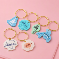 Promotion : Porte-clés en acrylique de bonne qualité, forme personnalisée, logo imprimé, mousqueton en alliage de zinc, pendentif en caoutchouc avec cordon et breloque