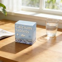 Boîtes de comprimés de calcium en plastique transparent les plus vendues, pliables en PET, emballage d'affichage pour compléments alimentaires