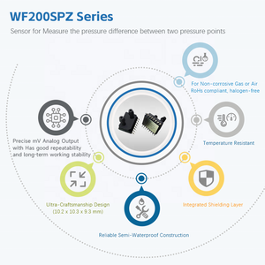 -/+ 200千帕差压流量传感器WF200S，用于压力变送器的通气表压力传感器气动表 - Product Image 3