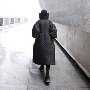 <span class=keywords><strong>Manteau</strong></span> en coton surdimensionné 528, hiver, vintage, manches lanternes, gaufrage, <span class=keywords><strong>long</strong></span> <span class=keywords><strong>manteau</strong></span> en coton coréen pour femmes - Product Image 3