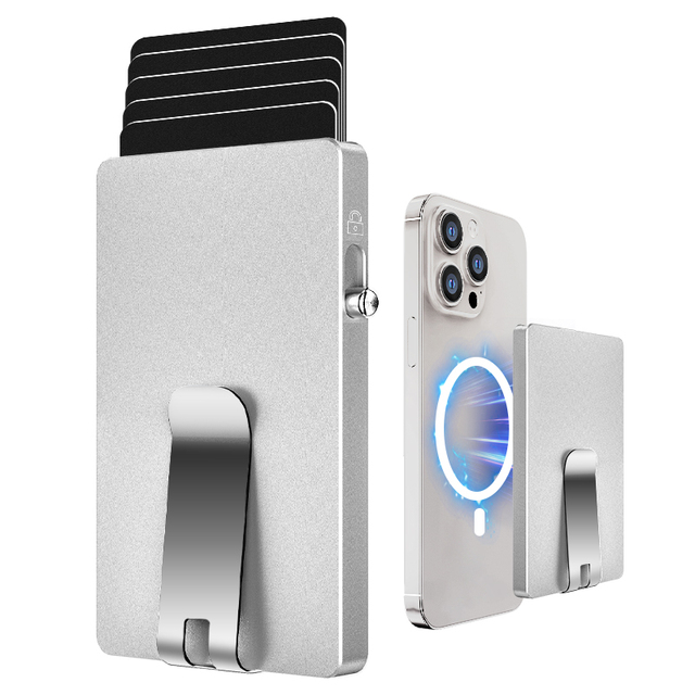 TODAY Minimalist Apple Magsafe Magnetic Wallet RFID Blocking Aluminum Credit Card Holder Money Clip for Man/Woman