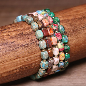 Bracelet en <span class=keywords><strong>pierre</strong></span> naturelle Dianty pour femmes, bracelet en <span class=keywords><strong>pierre</strong></span> d'empereur coloré, fait à la main, minimaliste, <span class=keywords><strong>bijoux</strong></span> en <span class=keywords><strong>pierre</strong></span> énergétique de guérison - Product Image 6