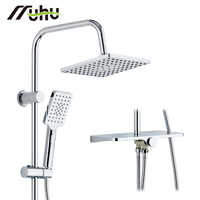 Colonne de douche murale effet pluie en acier inoxydable premium avec mitigeurs et ensemble de pommes de douche