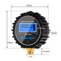 Jauge de pression des pneus à affichage numérique LCD de rétro-éclairage de voiture de haute qualité mesure PSI/BAR/KPA/KG/CM2 1/4 "NPT 1/8" NPT