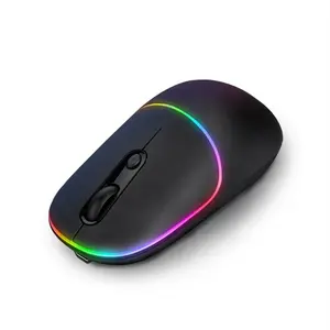 2.4GHz BT5.0 modos duplos TYPE-C Mouse sem fio 1600DPI Ergonômico óptico RGB luz recarregável Gaming Mouse para PC Laptop