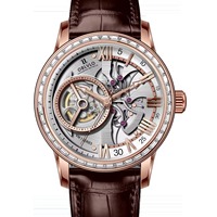 Nouvelle montre mécanique automatique de haute qualité 2026 avec cadran squelette et lunette sertie de diamants pour homme, montre mécanique marron