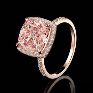 Silver jewelry 925 Main Material morganite Pink Cubic Zirconia silver ring precious stone - Product Image 5