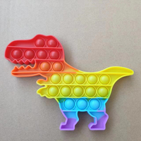 Offre Spéciale Stock arc-en-ciel pousser jeu de bulles dinosaure sensoriel Pop soulager sensoriel Fidget jouets pour enfants