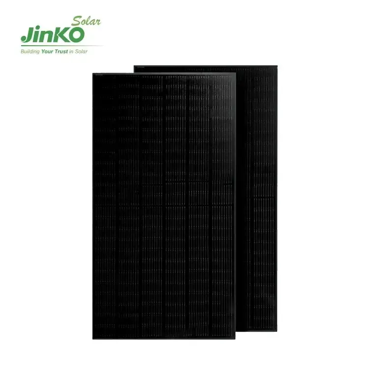 Yüksek kalite tam siyah güneş panelleri Fisher fiyat Jinko kaplan n-tipi 420w siyah fotovoltaik Panel ticari güneş panelleri