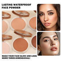 Poudre compacte matifiante anti-brillance OEM sous marque privée, longue tenue, résistante à l'eau, avec logo personnalisé