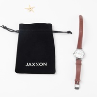 Pochettes en velours pour bijoux à cordon coulissant, personnalisées, pour cadeau, petit sac de montre à parfum noir, 50 pièces