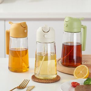 ขวดแก้วสีเขียวสำหรับใส่น้ำมันแบบสองหัวฉีดพ่น สำหรับใส่น้ำมัน น้ำส้มสายชู ซอสปรุงรส - Product Image 2