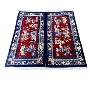 Alfombra gruesa de lana tibetana de estilo étnico denso Highland, antideslizante, 10mm de espesor, sofá para sala de estar y alfombrilla para mesa de café, par - Product Image 1