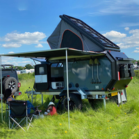 Kinlife Nouvelle remorque de voyage en aluminium 4x4 Petit camping-car avec randonnée pour aventures en plein air Tente Camping