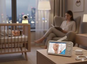 KT-544W 5" IPS Screen <b>Wireless</b> Dual Mode 2.4GHz WiFi Two-Way Audio Video Baby Monitor Tuya App 1080P PTZ AI Auto Tracking Camera - Product Image 4