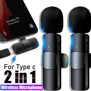 2023 Vente chaude Lavalier 2-en-1 Microphone sans fil Type C, suppression du bruit, pour les appels audio et vidéo enregistrés - Product Image 2