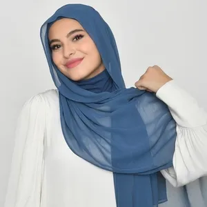 light-weight Crepe Chiffon unique style naturally beautiful instant muslim cloth shawl