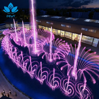 Fontaine musicale dansante extérieure moderne de luxe personnalisée DEWY en acier inoxydable pour la décoration de sites touristiques