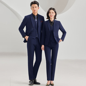 Korean Style Slim Fit Men's Suit Jacket Thickened Polyester Worsted <b>Work</b> Formal Wear Plus Size Blazer - Product Image 2