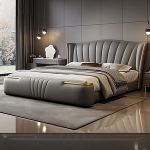 Oferta Especial <span class=keywords><strong>Camas</strong></span> Populares de Cuero Suave Tamaño King, Queen y Doble, Juego de <span class=keywords><strong>Muebles</strong></span> de Lujo Modernos para Dormitorio, Hogar y Hotel - Product Image 4